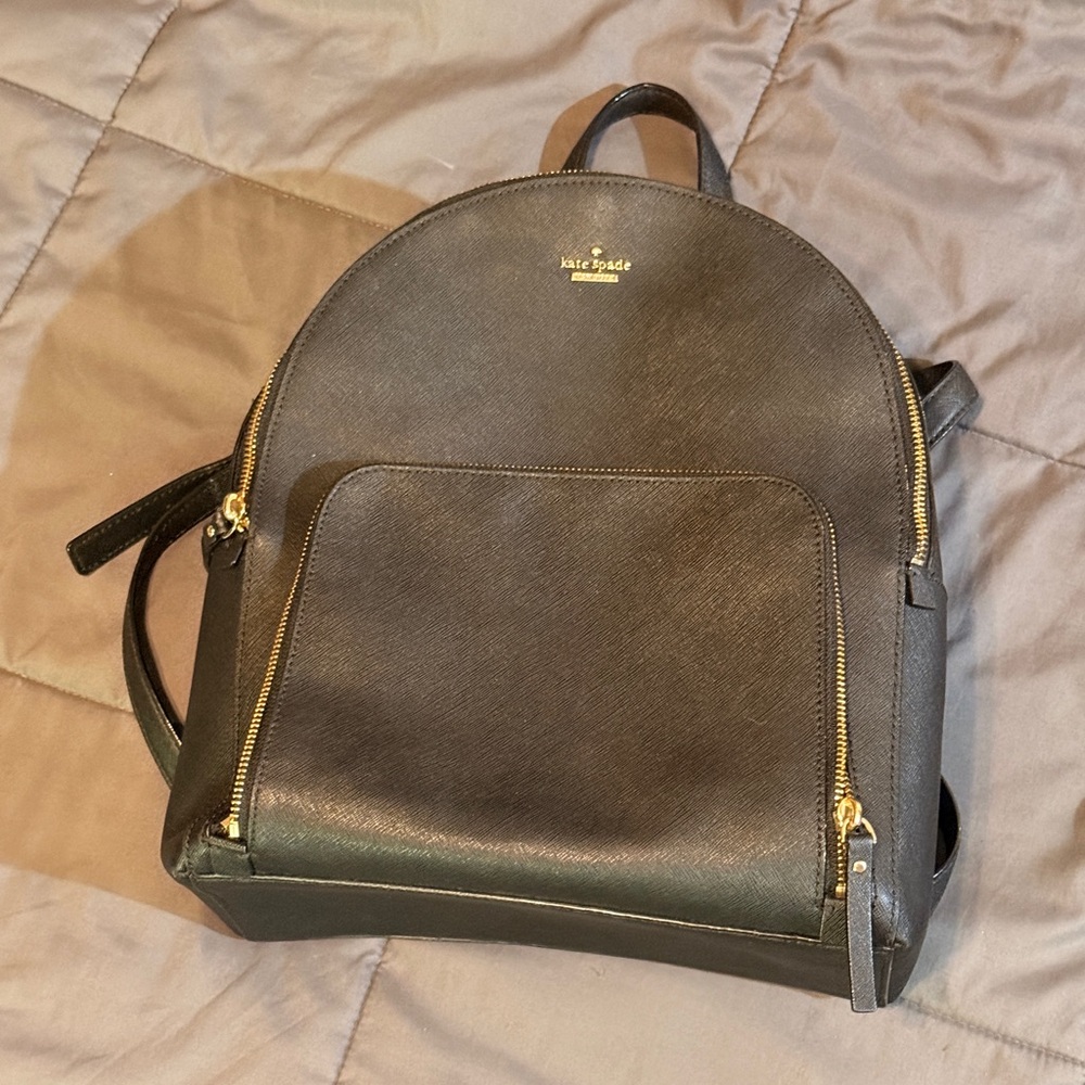 Kate Spade Gray Backpack with Gold Accents - Picture 6 of 15